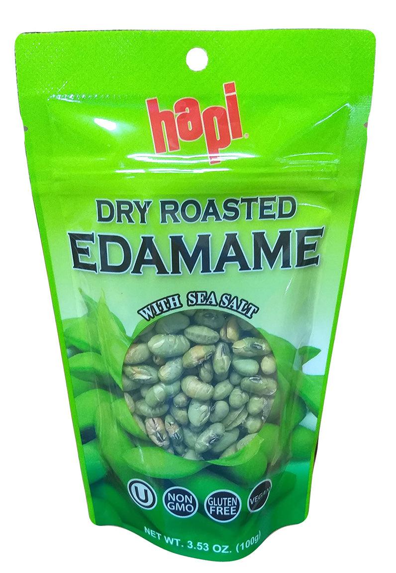 Hapi - Dry Roasted Edamame with Sea Salt, 3.53 Ounces (1 Pouch) - Mighty Depot