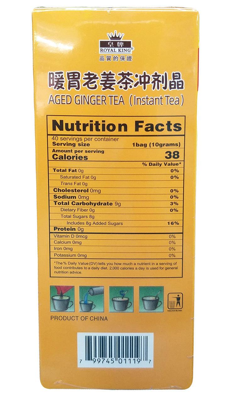 Royal King - Aged Ginger Instant Tea, 14.1 Ounces (1 Box) - Mighty Depot