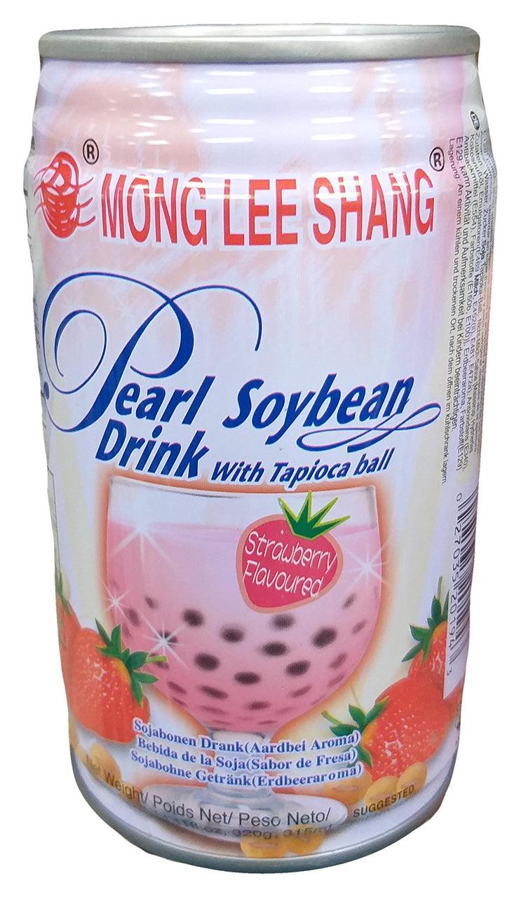 Mong Lee Shang - Pearl Soybean Drink (Strawberry), 11 Ounces (6 Cans) - Mighty Depot