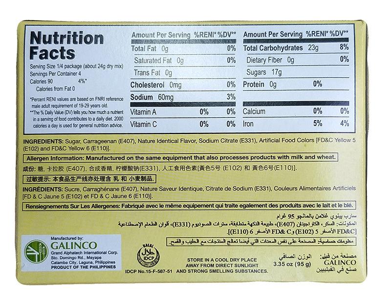 Galinco - Sarap Pinoy Gulaman Mix (Sweetened Mango), 3.35 Ounces (1 Box) - Mighty Depot