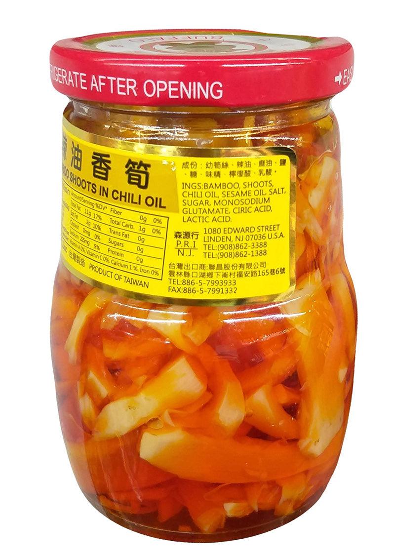 Golden Buffalo - Bamboo Shoots in Chili Oil, 13 Ounces (1 Jar) - Mighty Depot