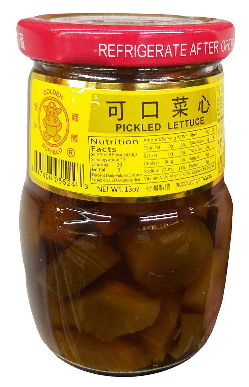 Golden Buffalo - Pickled Lettuce, 13 Ounces (1 Jar) - Mighty Depot