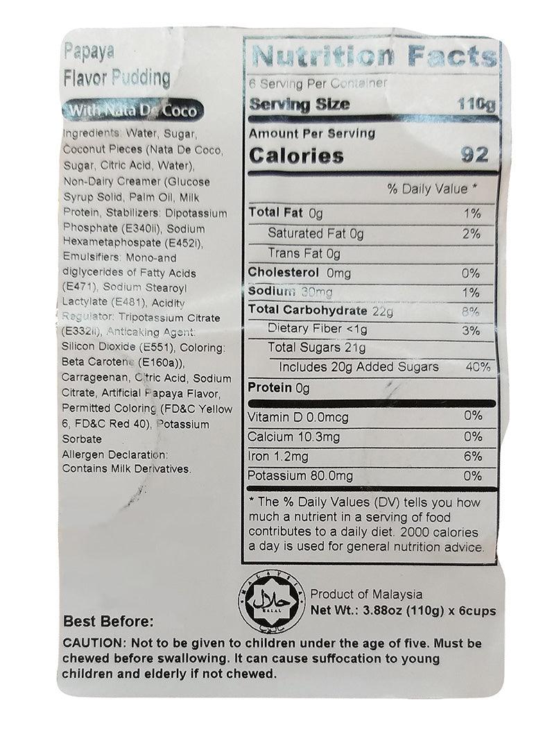 Red Diamond - Papaya Flavor Pudding, 3.88 Ounces (1 Pack) - Mighty Depot