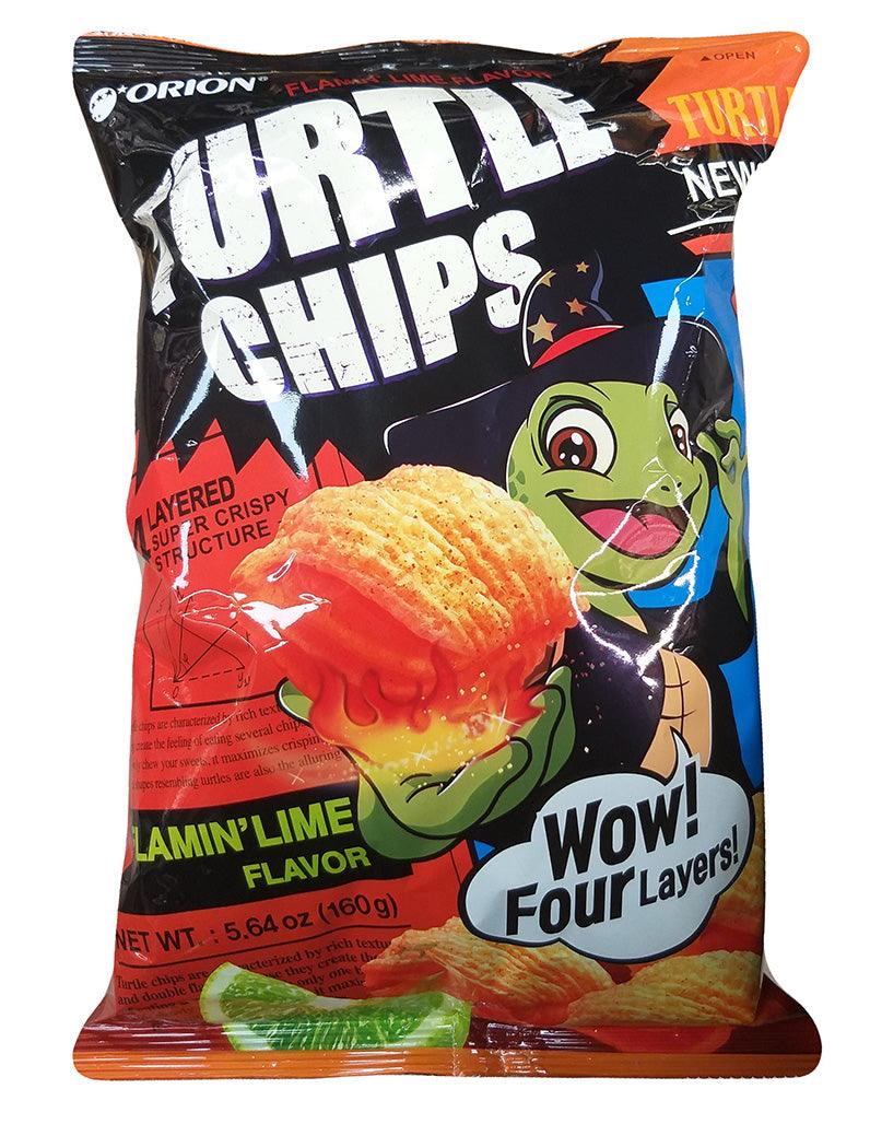 Orion - Turtle Chips - Flamin' Lime , 5.64 Ounces (1 Bag) - Mighty Depot