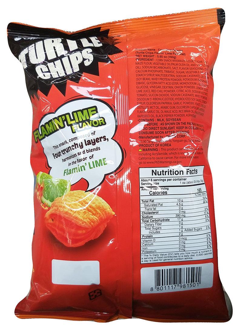Orion - Turtle Chips - Flamin' Lime , 5.64 Ounces (1 Bag) - Mighty Depot