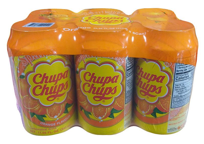 Chupa Chups - Orange Flavored Drink, 4.37 Pounds (1 Pack of 6 Cans) - Mighty Depot