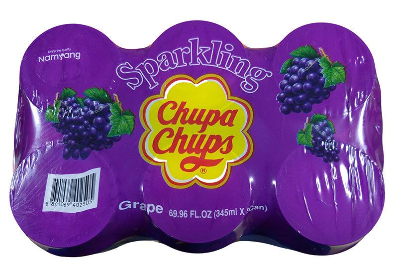Chupa Chups - Grape Flavored Drink, 4.37 Pounds (1 Pack of 6 Cans) - Mighty Depot