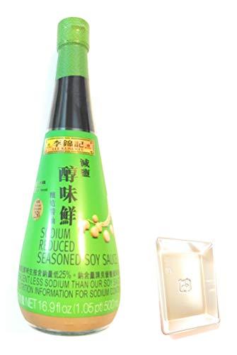 Lee Kum Kee Sodium Reduced Seasoned Soy Sauce 16.9 Fl Oz And 1 Soy Sauce Dish減盐醇味鮮 - Mighty Depot