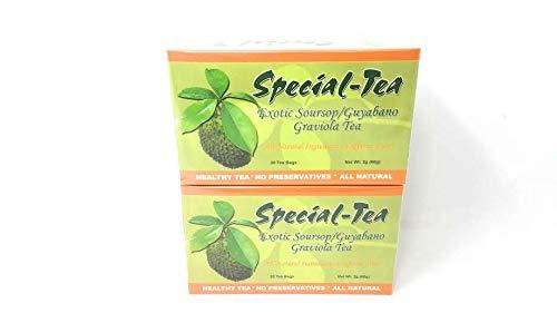 Special Tea Exotic Soursop/Guyabano/Graviola Tea, 30 tea bag/box, (PACK OF 2) for a TOTAL OF 60 TEA BAGS - Mighty Depot