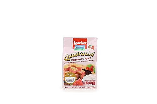 Loacker Quadratini Premium Raspberry-Yogurt Wafer Cookies, 220g/7.76oz - Mighty Depot