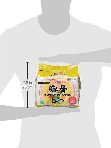 SAPPORO ICHIBAN Instant Ramen (TONKOTSU) (5 Count of 3.7 Ounce Packs), 18.5 Ounce - Mighty Depot