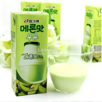Binggre Milk Series; Banana, Strawberry, Melon & Mix; Each Pack 200ml, 6.8 Fl oz; 빙그레 우유(바나나, 딸기, 멜론) (Mix(Strawberry+Melon), 12 Packs(Each Flavor 6 Packs)) - Mighty Depot
