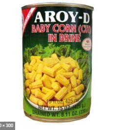 Aroy-D, Baby Corn (Cut) in Brine, 8.11 oz - Mighty Depot