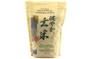 shirakiku sukoyaka genmai (whole grain brown rice) 4.4 lb (1 Pack (1 x 4.4lb)) - Mighty Depot