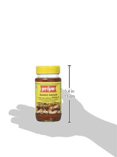 Priya Mango Ginger Pickle (Pickled Minced Mango Ginger in Oil) WITHOUT GARLIC - 300g., 10.6oz - Mighty Depot