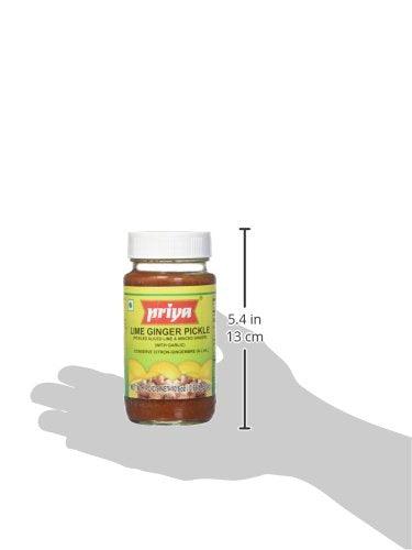 Priya, Lime Ginger Pickle, 300 Grams(gm) - Mighty Depot
