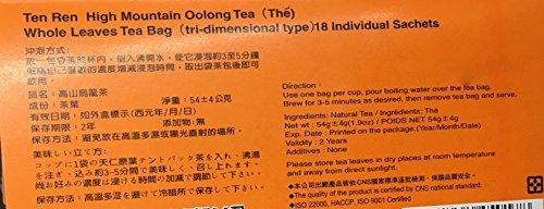 TenRen High Mountain Oolong Tea, Whole Leaves, 18 Tea Bags (Pack of 2) - Mighty Depot