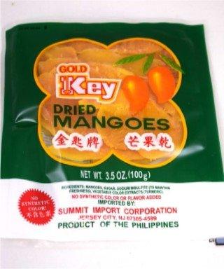Dried Mangoes Gold Key (3.5oz / 100g) 3 bags - Mighty Depot