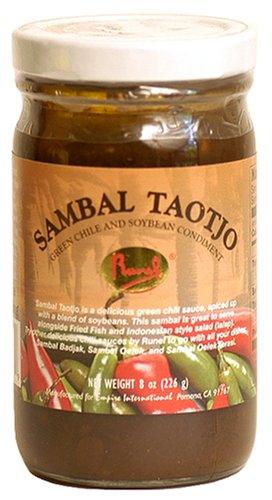 Runel Sambal Taotjo - Green Chile And Soybean Condiment, 8-Ounce Jars (Pack of 4) - Mighty Depot