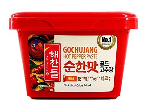 CJ Haechandle Gochujang Hot Pepper Paste Gochujang Mild (순한맛), 2.2lb/1kg - Mighty Depot