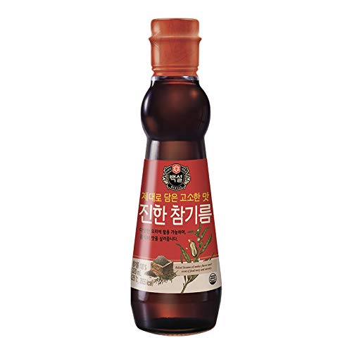 CJ Beksul Premium Roasted Sesame Oil (백설 진한 참기름) (10.8 fl oz (320 ml) x 1) - Mighty Depot