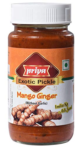 Priya Mango Ginger Pickle (Pickled Minced Mango Ginger in Oil) WITHOUT GARLIC - 300g., 10.6oz - Mighty Depot