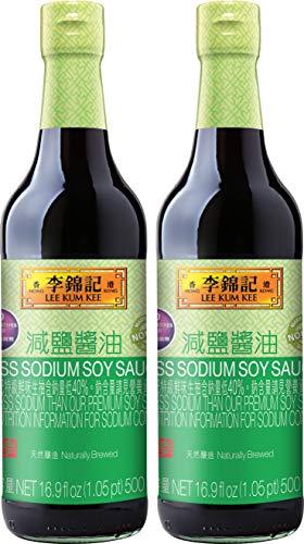 Lee Kum Kee Less Sodium Soy Sauce 16.9 fl oz (500ml)香港李锦记 减盐酱油, No Added Preservatives, Non-GM Soybeans, Vegan (3 Packs) - Mighty Depot