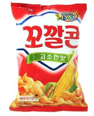 Lotte Original Kko Kkal Corn Chips 2.72oz (12 Pack) - Mighty Depot
