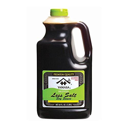 Yamasa Less Salt Soy Sauce 6/64fl. oz. Plastic Bottle - Mighty Depot