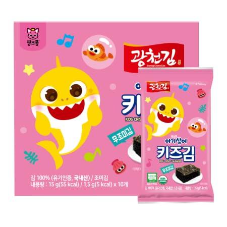Pinkfong Kids Organic Crispy Seaweed 1 Box, 10 individual pack - Mighty Depot