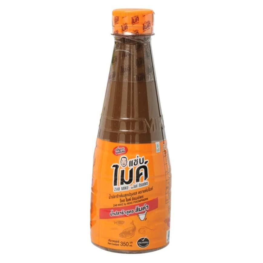 ZAB MIKE® PASTEURIZED THAI FERMENTED FISH SAUCE, PAPAYA-SALAD FORMULA (SOM-TUM) (1 bottle) - Mighty Depot