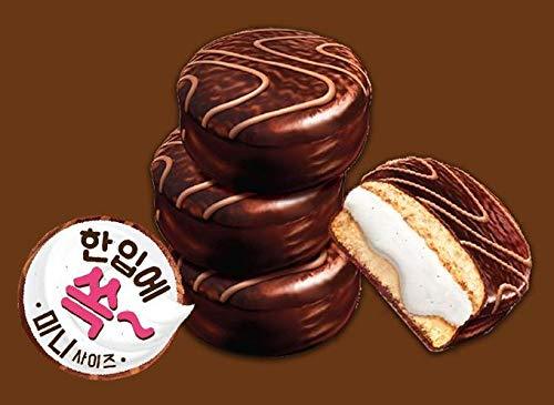Lotte Petit Mong Shell (Mon Cher) TongTong Cacao with Vanillavin Korean Chocolate Pie 12pcs 198gram 롯데 쁘띠 몽쉘 통통 크림 - Mighty Depot