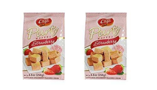 Gastone Lago Party Wafers Orange Cream Filling 8.82 oz, 250g (Pack of 2) (Orange, 2-Pack) - Mighty Depot