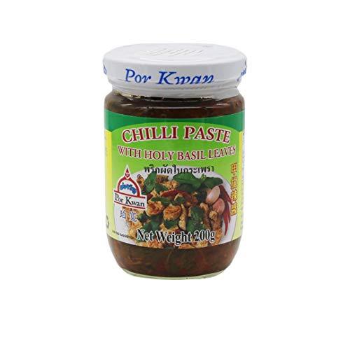 Por Kwan - Chilli Paste with Holy Basil Leaves (Net Wt 7 Oz) - Mighty Depot