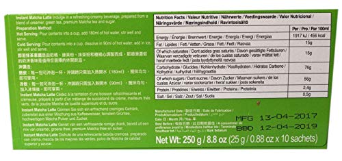 Gold Kili INSTANT Matcha Latte Green Tea / Coffee Drink Hot or Cold ~ 10 Sachets - Mighty Depot