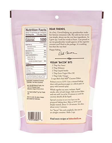 Bob's Red Mill Resealable Unsweetened Coconut Flakes, 10 Ounce (Pack of 4) - Mighty Depot