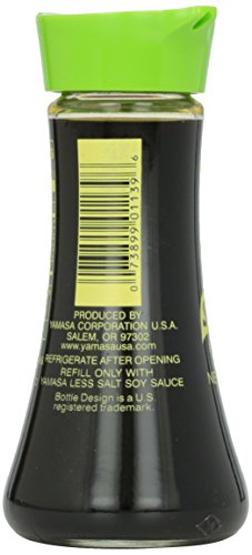 Yamasa Soy Sauce, Naturally Brewed Less Salt Low Sodium Preservative Free in Glass Dispenser, 5 fl oz (Pack of 1) - Mighty Depot
