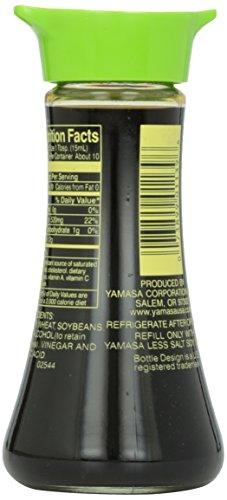 Yamasa Soy Sauce, Naturally Brewed Less Salt Low Sodium Preservative Free in Glass Dispenser, 5 fl oz (Pack of 1) - Mighty Depot