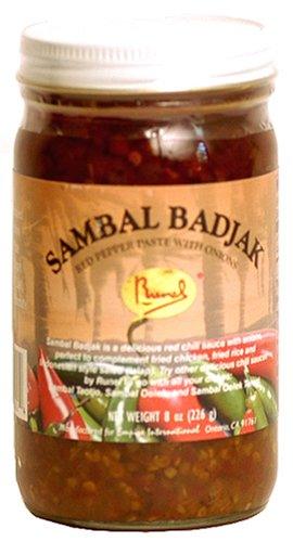 Runel Sambal Badjak - Red Pepper Paste With Onions, 8-Ounce Jars (Pack of 4) - Mighty Depot