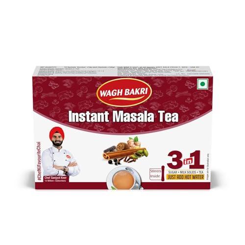 Wagh Bakri Instant Masala Tea | 3 in 1 Sugar+Milk Solids+ Tea | 10 Single Serve Sachets | 140g (4.93 Ounce) - Mighty Depot