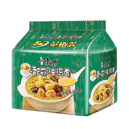 Master Kong Mushroom & Chicken Instant Noodle Soup, 3.52 Ounces, 1 bag of 5 small packs - Mighty Depot