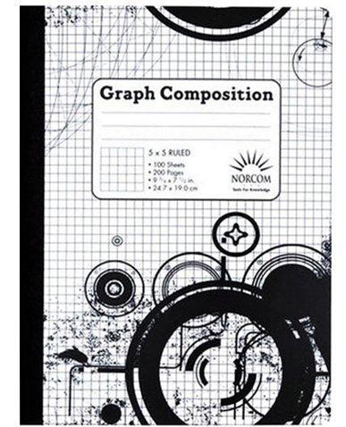 5 x 5 Ruled Graph Composition Book (Black and White Patterned) - Mighty Depot