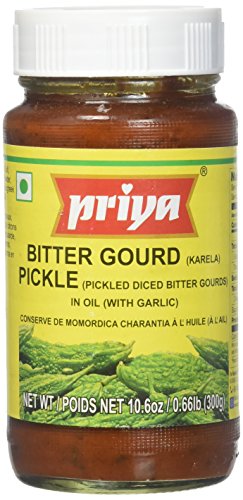 Priya Bittergourd (Karela) Pickle 10.6 Oz (300 gm) (With Garlic, Single Pack) - Mighty Depot