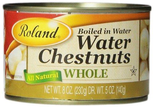 Roland Foods Whole Water Chestnuts, Peeled and Boiled in Water, Specialty Imported Food, 8-Ounce Can - Mighty Depot
