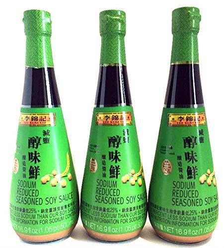 Lee Kum Kee Sodium Reduced Seasoned Soy Sauce 16.9 oz (Pack of 3) - Mighty Depot