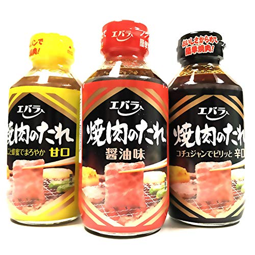 Ebara Japanese Yakiniku BBQ Sauce, (Variety Pack - Soy Sauce Taste, Sweet Honey, Spicy) | Pack of 3 - Mighty Depot