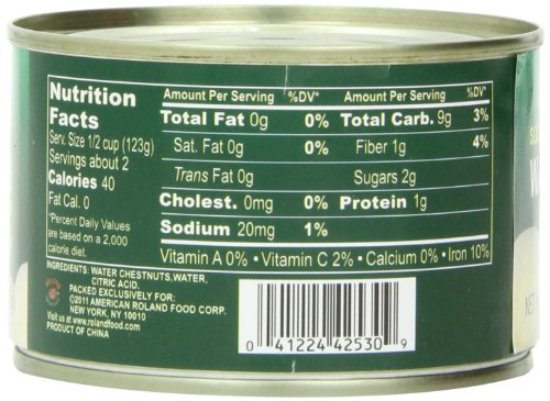 Roland Foods Sliced Water Chestnuts, Peeled and Boiled in Water, Specialty Imported Food, 8-Ounce Can - Mighty Depot