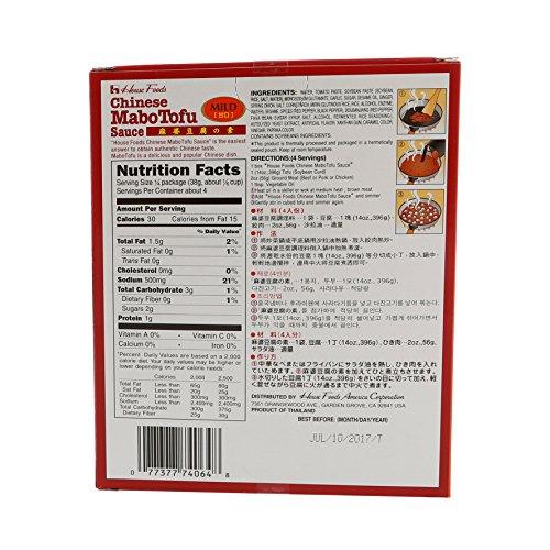 House - Chinese Mabo Tofu Sauce- Mild Net Wt. 5.29 Oz. - Mighty Depot