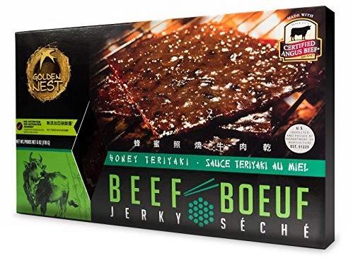 Golden Nest Beef Jerky, Gluten Free, Low Sodium Homemade Style BBQ Meat From Gourmet USA Beef, Award Winning Premium Jerky, 6 Ounces (Honey Teriyaki) - Mighty Depot