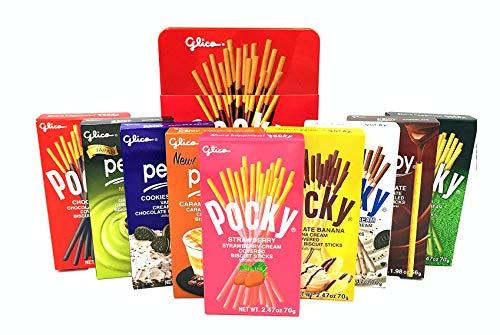 GLICO Pocky and Pejoy, Great Holiday Gift in Tin Box (Contains 9 Flavors) Net Wt. 20.3oz - Mighty Depot